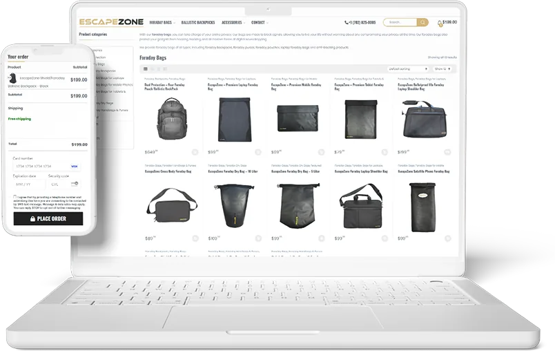 An online store shown on a laptop and a phone